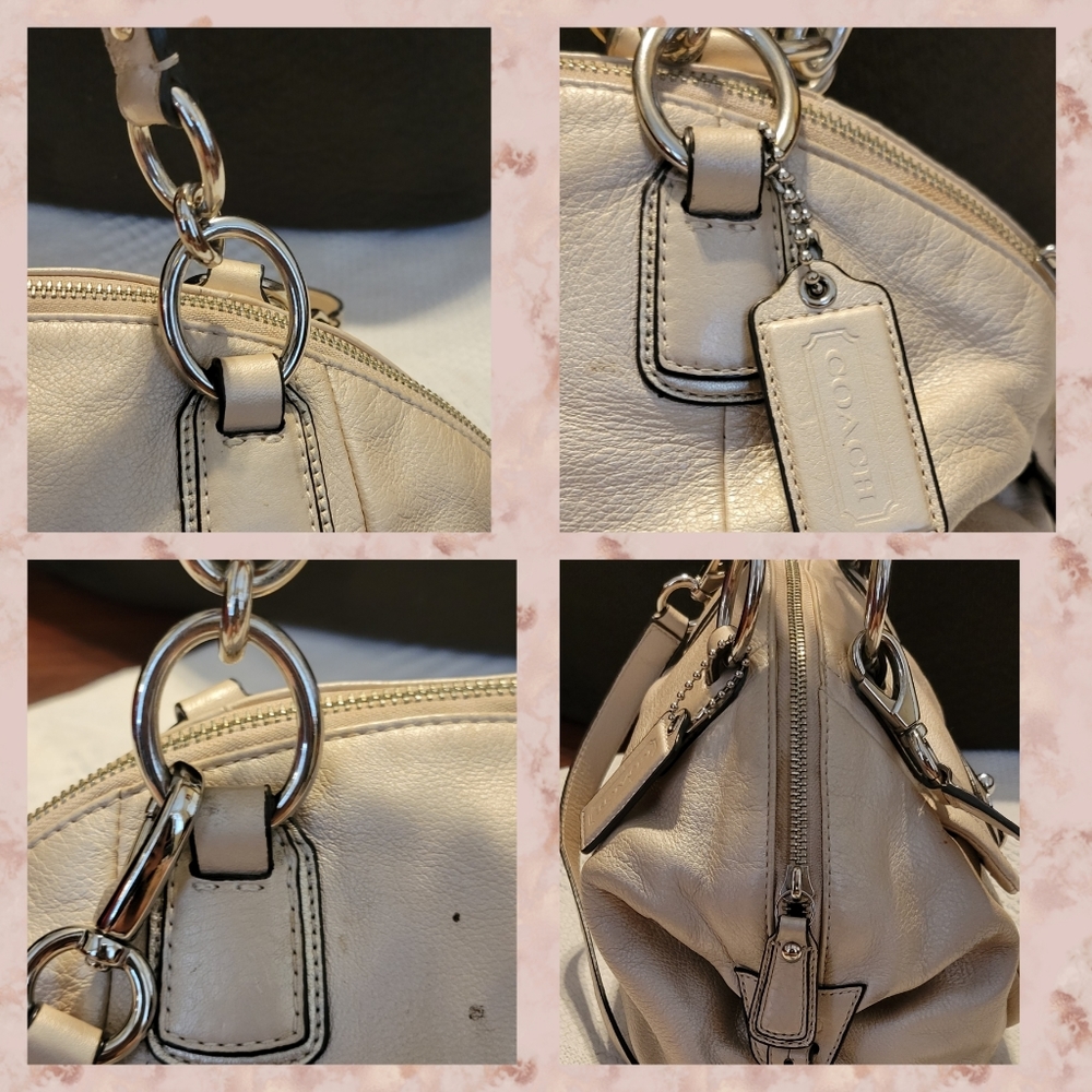 Coach Cream Leather Satchel with Silver Hardware.  Make An Offer! - Picture 4 of 16